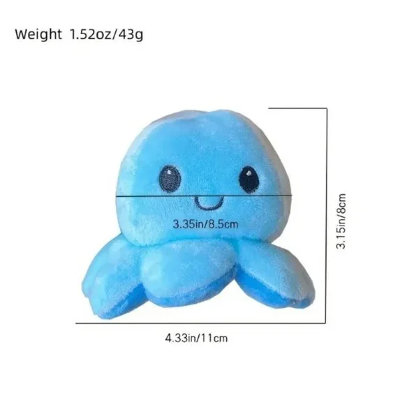 Octopus Plush Reversible Mood Keychain/Purse Charm, NWOT - Picture 8 of 8